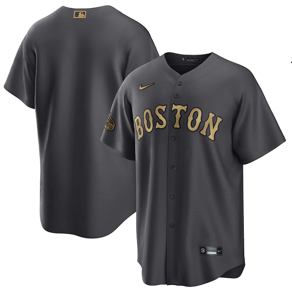 Men's Boston Red Sox Blank 2022 All-Star Charcoal Cool Base Stitched Jersey Men's Boston Red Sox Blank 2022 All-Star Charcoal Cool Base Stitched Jersey