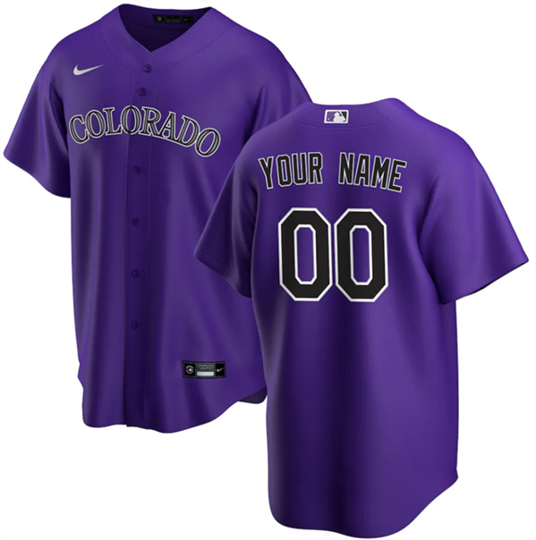 Men's Colorado Rockies Active Player Custom Purple Cool Base Stitched Baseball Jersey Men's Colorado Rockies Active Player Custom Purple Cool Base Stitched Baseball Jersey