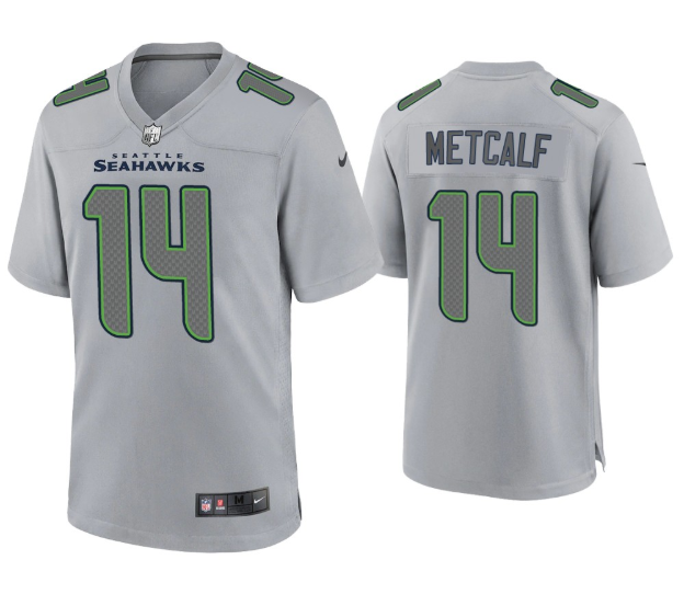 Men's Seattle Seahawks #14 D.K. Metcalf Grey Atmosphere Fashion Stitched Game Jersey Men's Seattle Seahawks #14 D.K. Metcalf Grey Atmosphere Fashion Stitched Game Jersey