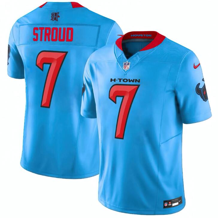 Men's Houston Texans Active Player Custom Blue 024 Vapor F.U.S.E. Limited Stitched Jersey