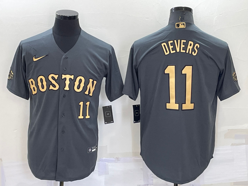 Men's Boston Red Sox #11 Rafael Devers 2022 All-star Charcoal Cool Base Stitched Jersey Men's Boston Red Sox #11 Rafael Devers 2022 All-star Charcoal Cool Base Stitched Jersey