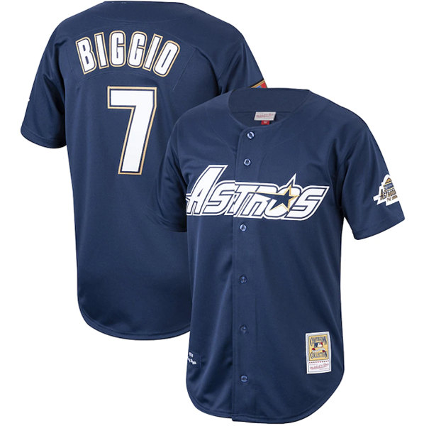 Men's Houston Astros ACTIVE PLAYER Custom Navy Mitchell & Ness Stitched Jersey