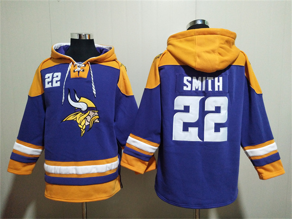 Men's Minnesota Vikings #22 Harrison Smith Purple/Yellow Ageless Must-Have Lace-Up Pullover Hoodie Men's Minnesota Vikings #22 Harrison Smith Purple/Yellow Ageless Must-Have Lace-Up Pullover Hoodie