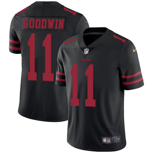 Men's San Francisco 49ers #11 Brandon Aiyuk Black Vapor Stitched Football Jersey Men's San Francisco 49ers #11 Brandon Aiyuk Black Vapor Stitched Football Jersey
