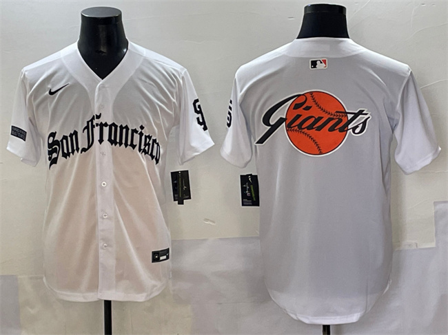 Men's San Francisco Team Big Logo White 'Gothic Fog Edition' Vapor Premier Limited Stitched Baseball Jersey 001 Men's San Francisco Team Big Logo White 'Gothic Fog Edition' Vapor Premier Limited Stitched Baseball Jersey 001