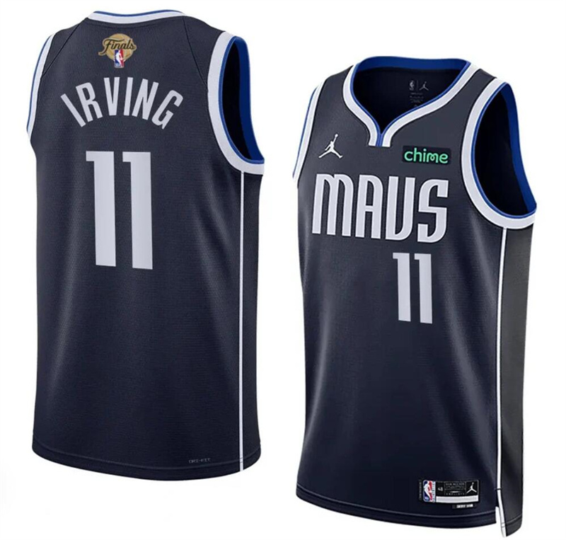 Men's Dallas Mavericks #11 Kyrie Irving Navy 2024 Finals Statement Edition Stitched Basketball Jersey Men's Dallas Mavericks #11 Kyrie Irving Navy 2024 Finals Statement Edition Stitched Basketball Jersey