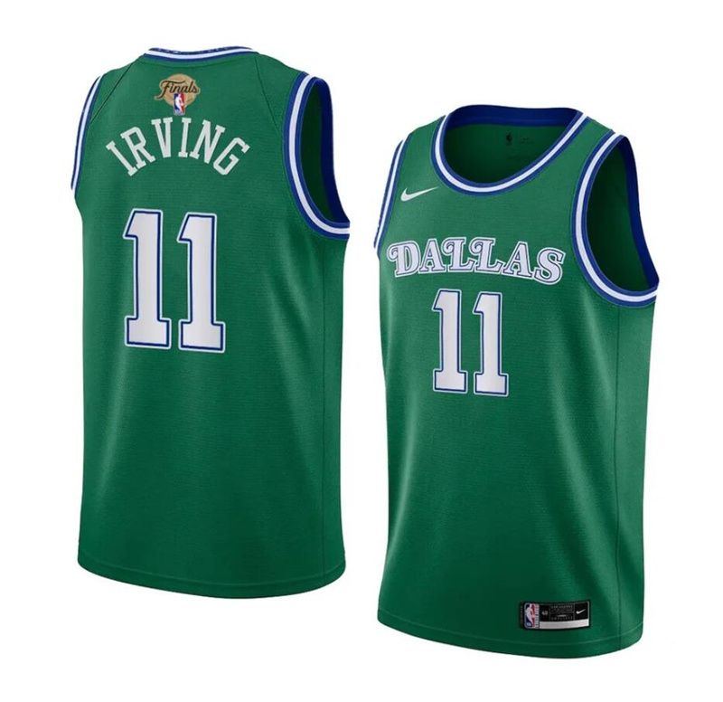 Men's Dallas Mavericks #11 Kyrie Irving Green 2024 Finals Classic Edition Stitched Basketball Jersey Men's Dallas Mavericks #11 Kyrie Irving Green 2024 Finals Classic Edition Stitched Basketball Jersey