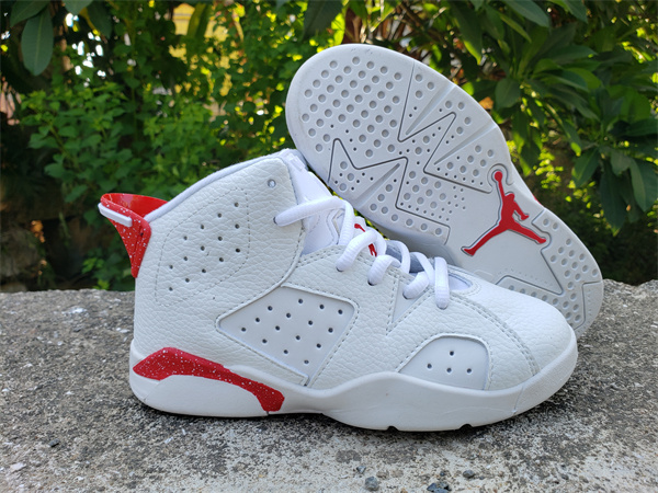 Youth Running weapon Air Jordan 6 White Shoes 002