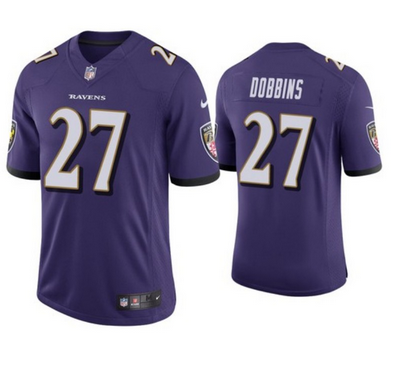 Men's Baltimore Ravens #27 J.K. Dobbins Purple Limited Jersey Men's Baltimore Ravens #27 J.K. Dobbins Purple Limited Jersey