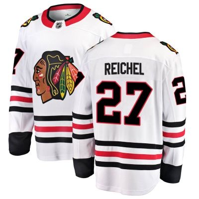 Adidas Blackhawks #27 Lukas Reichel White Road Authentic Stitched NHL Jersey Adidas Blackhawks #27 Lukas Reichel White Road Authentic Stitched NHL Jersey