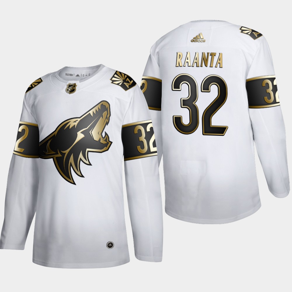 Arizona Coyotes #32 Antti Raanta Men's Adidas White Golden Edition Limited Stitched NHL Jersey Arizona Coyotes #32 Antti Raanta Men's Adidas White Golden Edition Limited Stitched NHL Jersey