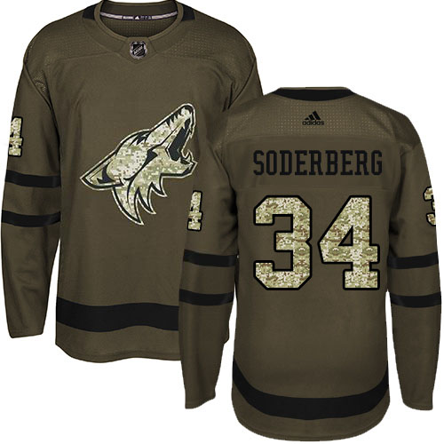 Adidas Coyotes #34 Carl Soderberg Green Salute to Service Stitched NHL Jersey Adidas Coyotes #34 Carl Soderberg Green Salute to Service Stitched NHL Jersey