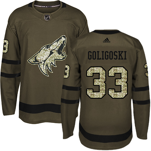 Adidas Coyotes #33 Alex Goligoski Green Salute to Service Stitched NHL Jersey Adidas Coyotes #33 Alex Goligoski Green Salute to Service Stitched NHL Jersey