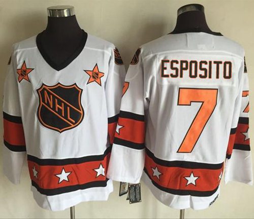 Bruins #7 Phil Esposito White/Orange All Star CCM Throwback Stitched NHL Jersey Bruins #7 Phil Esposito White/Orange All Star CCM Throwback Stitched NHL Jersey