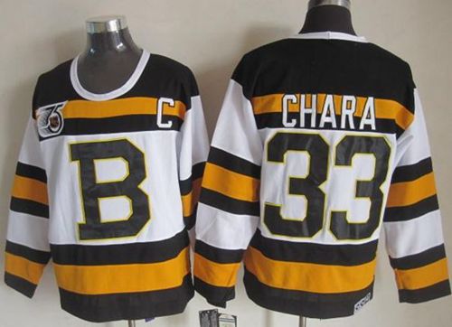 Bruins #33 Zdeno Chara White CCM Throwback 75TH Stitched NHL Jersey Bruins #33 Zdeno Chara White CCM Throwback 75TH Stitched NHL Jersey
