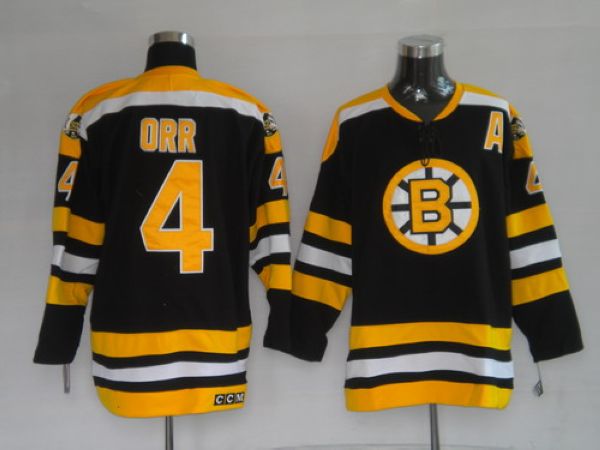 Bruins #4 Bobby Orr Stitched CCM Throwback Black NHL Jersey Bruins #4 Bobby Orr Stitched CCM Throwback Black NHL Jersey