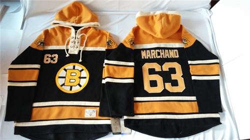 Bruins #63 Brad Marchand Black Sawyer Hooded Sweatshirt Stitched NHL Jersey Bruins #63 Brad Marchand Black Sawyer Hooded Sweatshirt Stitched NHL Jersey