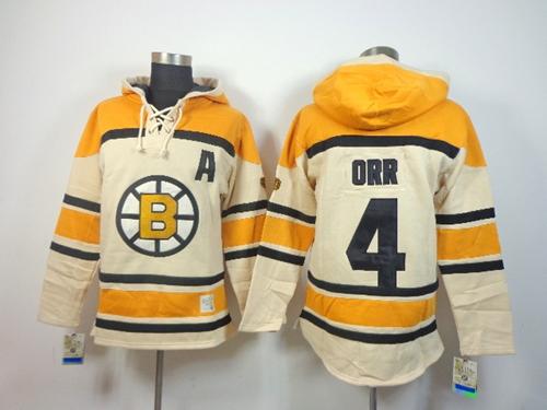 Bruins #4 Bobby Orr Cream Sawyer Hooded Sweatshirt Stitched NHL Jersey Bruins #4 Bobby Orr Cream Sawyer Hooded Sweatshirt Stitched NHL Jersey
