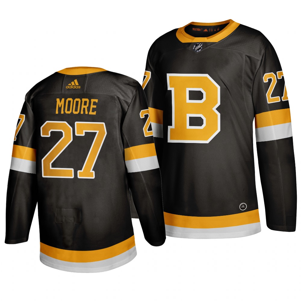 Adidas Boston Bruins #27 John Moore Black 2019-20 Authentic Third Stitched NHL Jersey