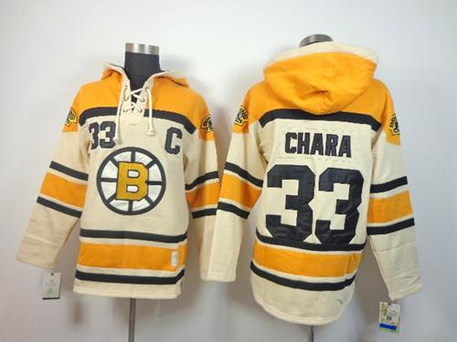 Bruins #33 Zdeno Chara Cream Sawyer Hooded Sweatshirt Stitched NHL Jersey Bruins #33 Zdeno Chara Cream Sawyer Hooded Sweatshirt Stitched NHL Jersey