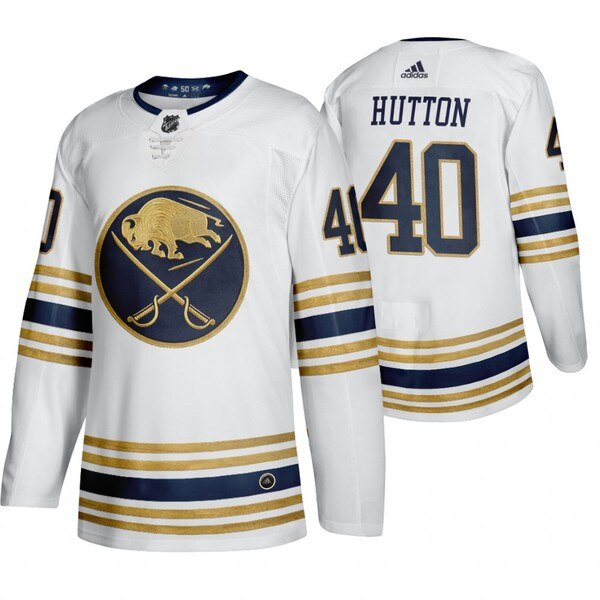 Buffalo Sabres #40 Carter Hutton White 50th Anniversary Third 2019-20 Jersey