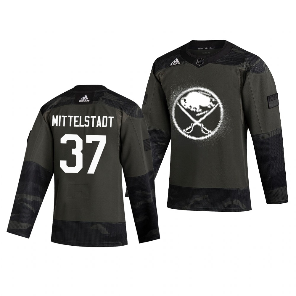 Buffalo Sabres #37 Casey Mittelstadt Adidas 2019 Veterans Day Men's Authentic Practice NHL Jersey Camo Buffalo Sabres #37 Casey Mittelstadt Adidas 2019 Veterans Day Men's Authentic Practice NHL Jersey Camo