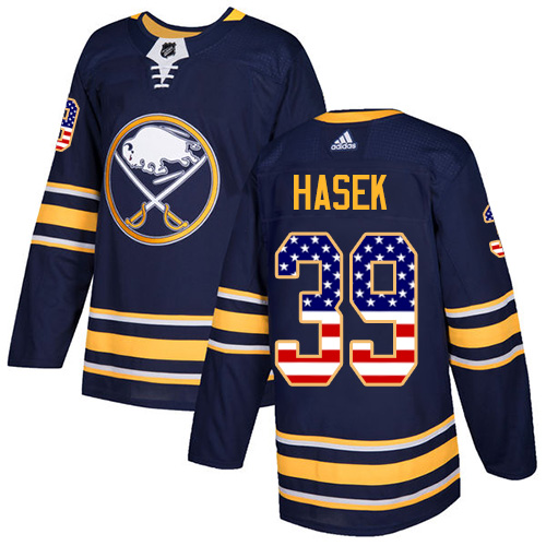 Adidas Sabres #39 Dominik Hasek Navy Blue Home Authentic USA Flag Stitched NHL Jersey Adidas Sabres #39 Dominik Hasek Navy Blue Home Authentic USA Flag Stitched NHL Jersey