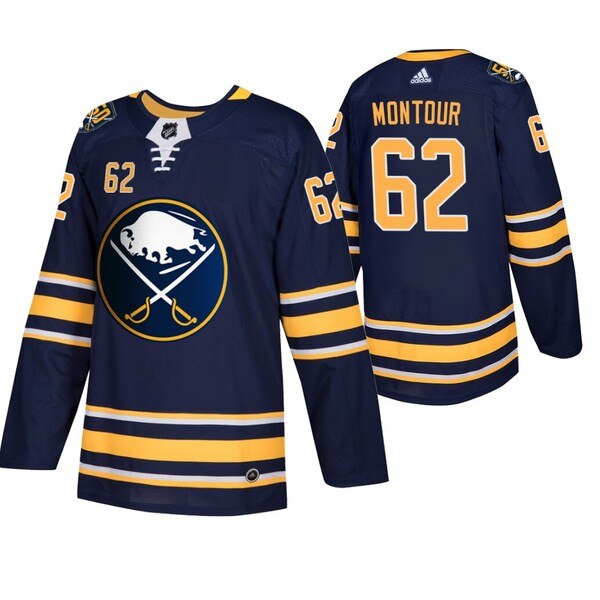 Buffalo Sabres #62 Brandon Montour Men's Navy 50th Anniversary Home Authentic Jersey