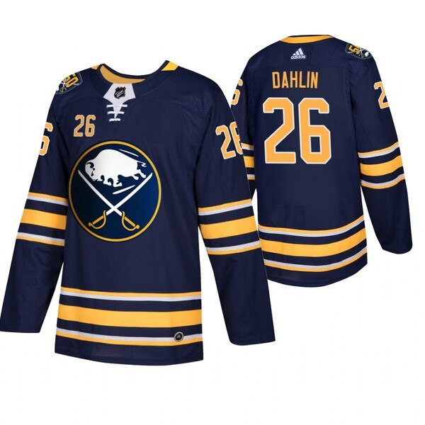 Buffalo Sabres #26 Rasmus Dahlin Men's Navy 50th Anniversary Home Authentic Jersey Buffalo Sabres #26 Rasmus Dahlin Men's Navy 50th Anniversary Home Authentic Jersey