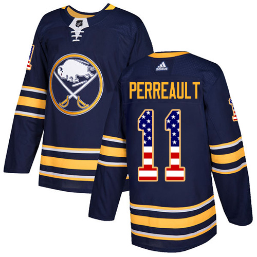 Adidas Sabres #11 Gilbert Perreault Navy Blue Home Authentic USA Flag Stitched NHL Jersey Adidas Sabres #11 Gilbert Perreault Navy Blue Home Authentic USA Flag Stitched NHL Jersey