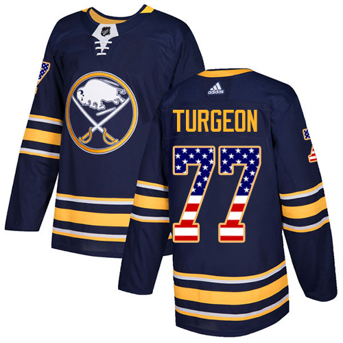 Adidas Sabres #77 Pierre Turgeon Navy Blue Home Authentic USA Flag Stitched NHL Jersey Adidas Sabres #77 Pierre Turgeon Navy Blue Home Authentic USA Flag Stitched NHL Jersey