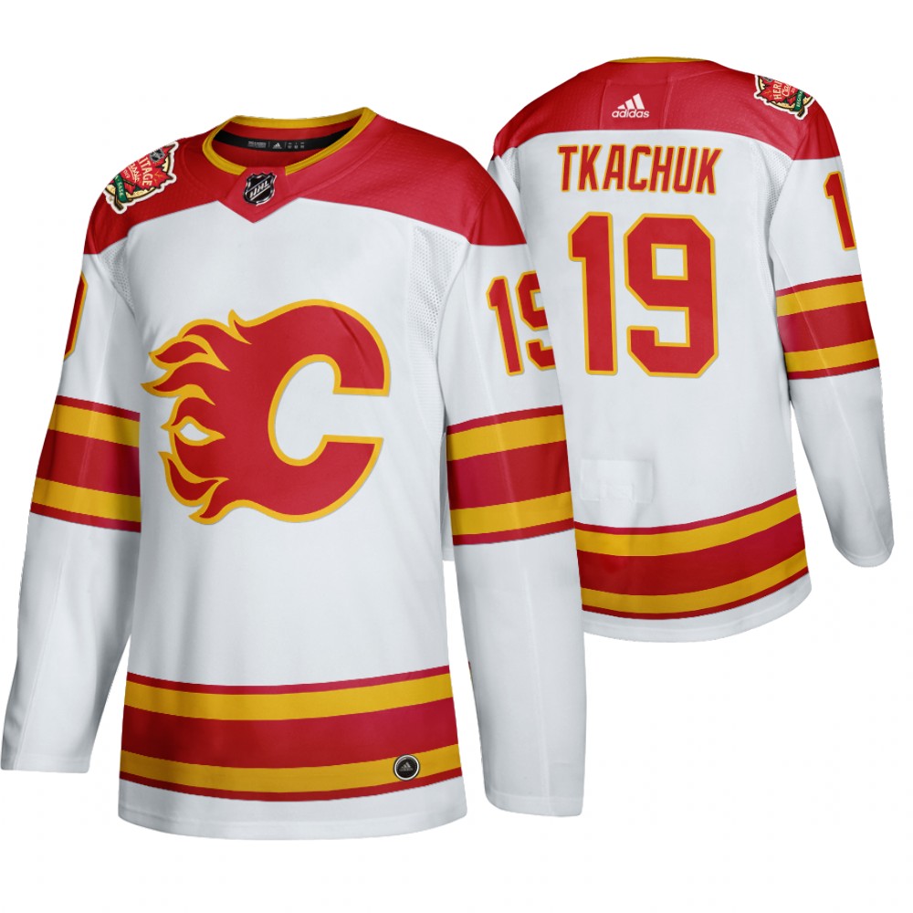 Calgary Flames #19 Matthew Tkachuk Men's 2019-20 Heritage Classic Authentic White Stitched NHL Jersey Calgary Flames #19 Matthew Tkachuk Men's 2019-20 Heritage Classic Authentic White Stitched NHL Jersey