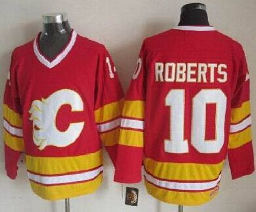 Flames #10 Gary Roberts Red CCM Throwback Stitched NHL Jersey Flames #10 Gary Roberts Red CCM Throwback Stitched NHL Jersey