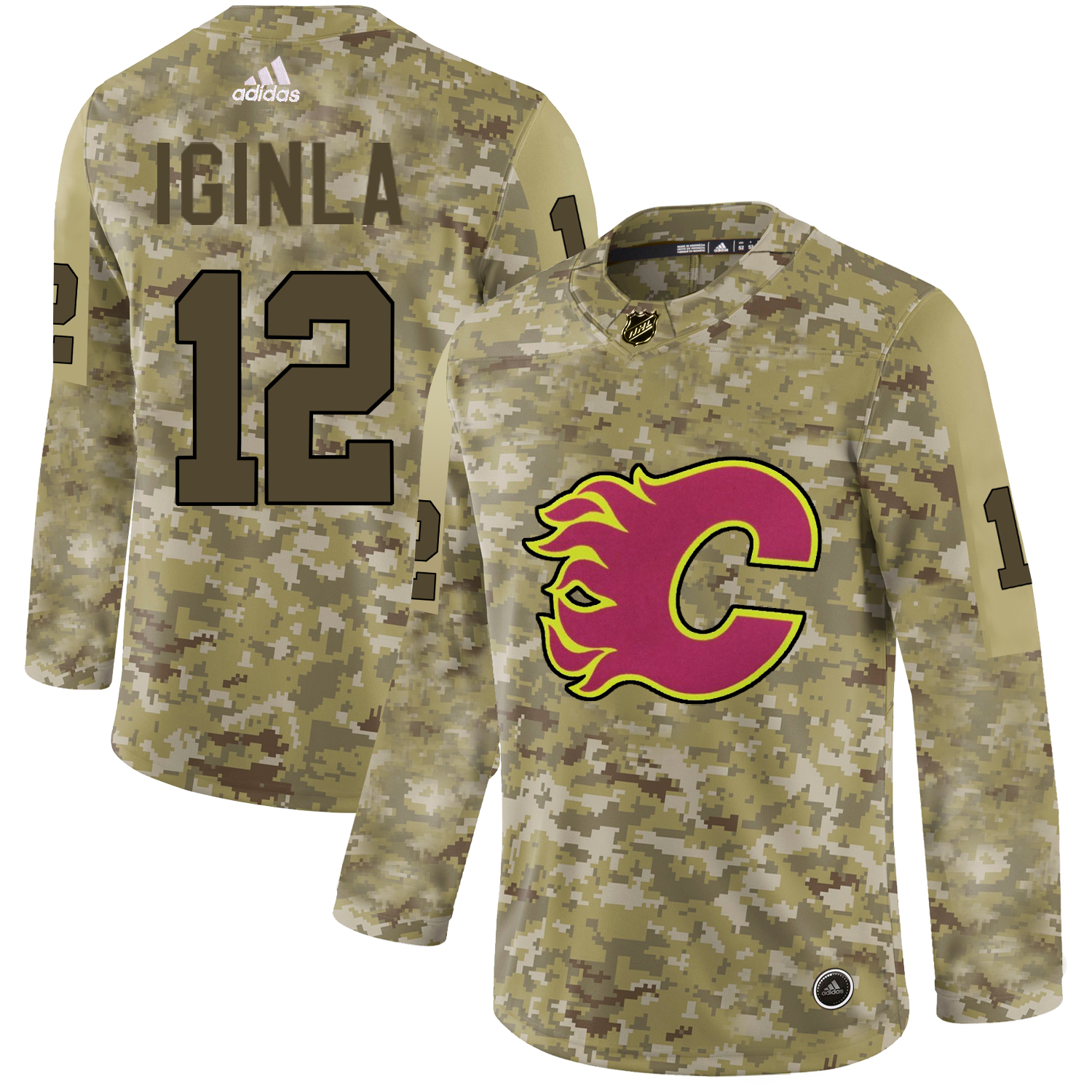 Adidas Flames #12 Jarome Iginla Camo Authentic Stitched NHL Jersey Adidas Flames #12 Jarome Iginla Camo Authentic Stitched NHL Jersey