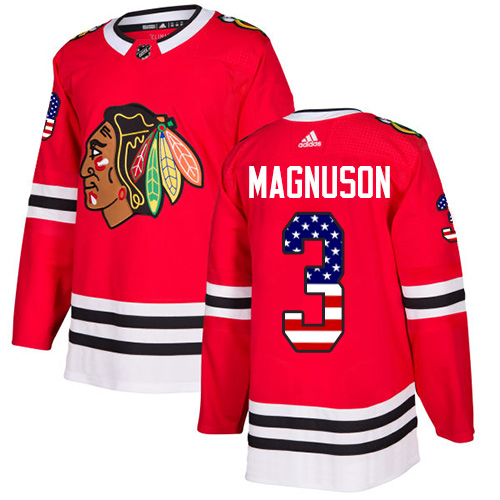 Adidas Blackhawks #3 Keith Magnuson Red Home Authentic USA Flag Stitched NHL Jersey Adidas Blackhawks #3 Keith Magnuson Red Home Authentic USA Flag Stitched NHL Jersey