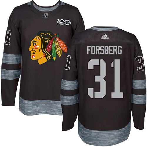 Adidas Blackhawks #31 Anton Forsberg Black 1917-2017 100th Anniversary Stitched NHL Jersey Adidas Blackhawks #31 Anton Forsberg Black 1917-2017 100th Anniversary Stitched NHL Jersey