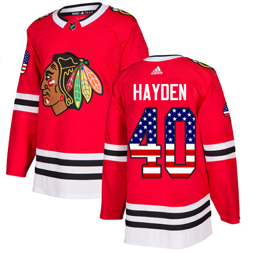 Adidas Blackhawks #40 John Hayden Red Home Authentic USA Flag Stitched NHL Jersey Adidas Blackhawks #40 John Hayden Red Home Authentic USA Flag Stitched NHL Jersey