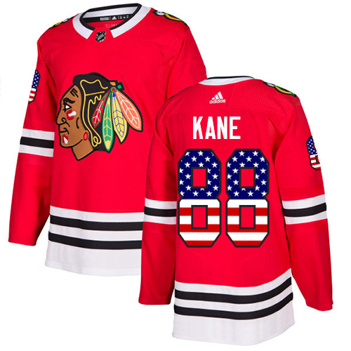 Adidas Blackhawks #88 Patrick Kane Red Home Authentic USA Flag Stitched NHL Jersey Adidas Blackhawks #88 Patrick Kane Red Home Authentic USA Flag Stitched NHL Jersey