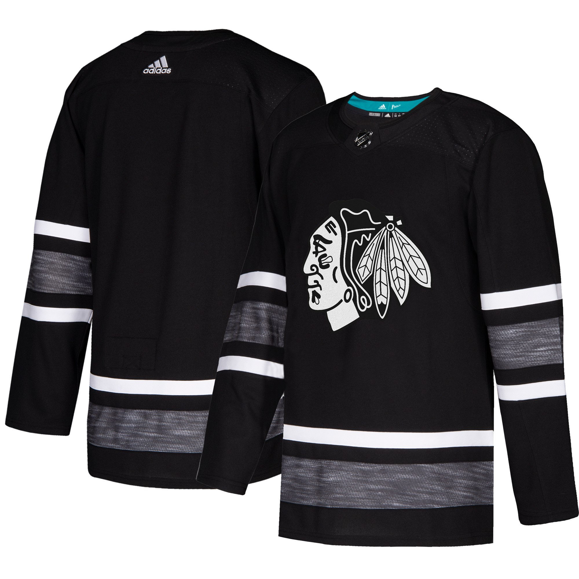 Adidas Blackhawks Blank Black 2019 All-Star Game Parley Authentic Stitched NHL Jersey Adidas Blackhawks Blank Black 2019 All-Star Game Parley Authentic Stitched NHL Jersey