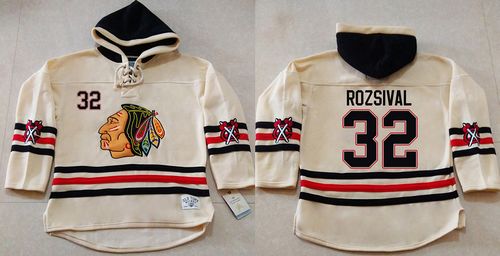 Blackhawks #32 Michal Rozsival Cream Heavyweight Pullover Hoodie Stitched NHL Jersey Blackhawks #32 Michal Rozsival Cream Heavyweight Pullover Hoodie Stitched NHL Jersey