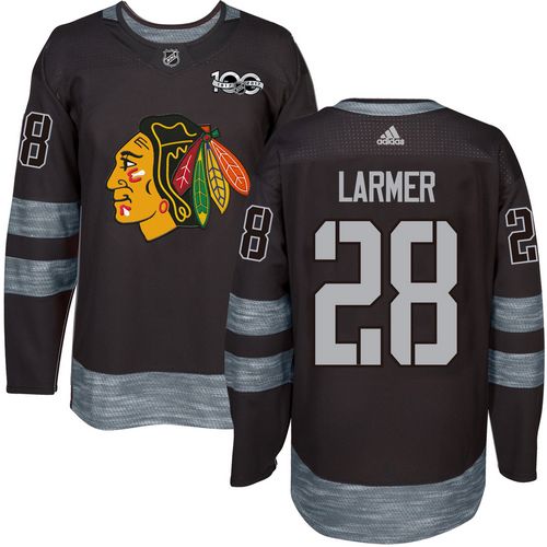 Adidas Blackhawks #28 Steve Larmer Black 1917-2017 100th Anniversary Stitched NHL Jersey Adidas Blackhawks #28 Steve Larmer Black 1917-2017 100th Anniversary Stitched NHL Jersey