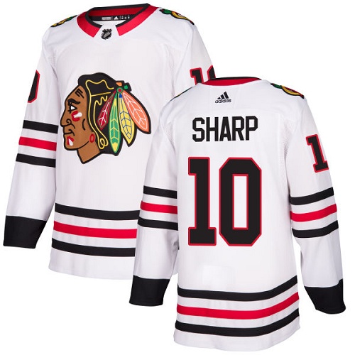 Adidas Blackhawks #10 Patrick Sharp White Road Authentic Stitched NHL Jersey Adidas Blackhawks #10 Patrick Sharp White Road Authentic Stitched NHL Jersey