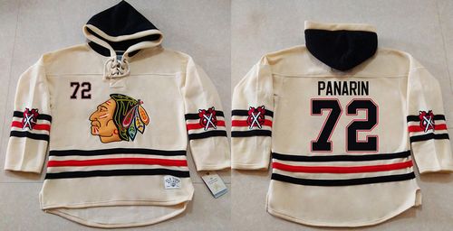 Blackhawks #72 Artemi Panarin Cream Heavyweight Pullover Hoodie Stitched NHL Jersey Blackhawks #72 Artemi Panarin Cream Heavyweight Pullover Hoodie Stitched NHL Jersey