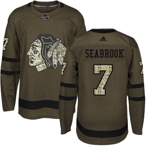 Adidas Blackhawks #7 Brent Seabrook Green Salute to Service Stitched NHL Jersey Adidas Blackhawks #7 Brent Seabrook Green Salute to Service Stitched NHL Jersey