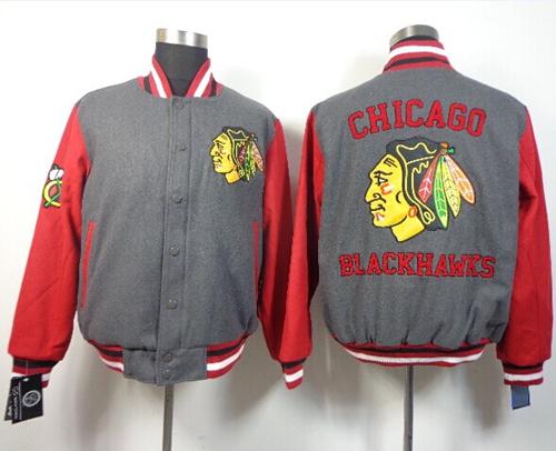 Chicago Blackhawks Satin Button-Up Grey NHL Jacket Chicago Blackhawks Satin Button-Up Grey NHL Jacket