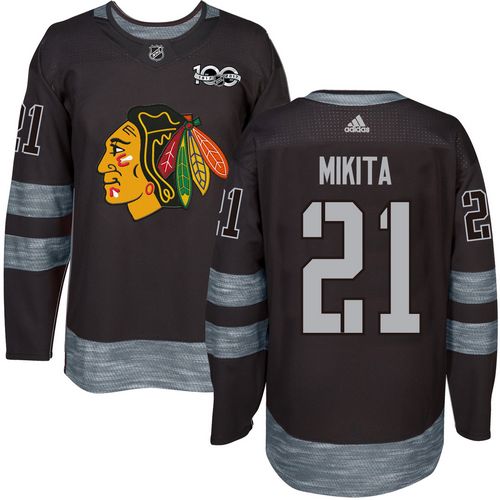 Adidas Blackhawks #21 Stan Mikita Black 1917-2017 100th Anniversary Stitched NHL Jersey Adidas Blackhawks #21 Stan Mikita Black 1917-2017 100th Anniversary Stitched NHL Jersey