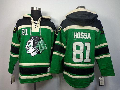 Blackhawks #81 Marian Hossa Green St. Patrick's Day McNary Lace Hoodie Stitched NHL Jersey Blackhawks #81 Marian Hossa Green St. Patrick's Day McNary Lace Hoodie Stitched NHL Jersey