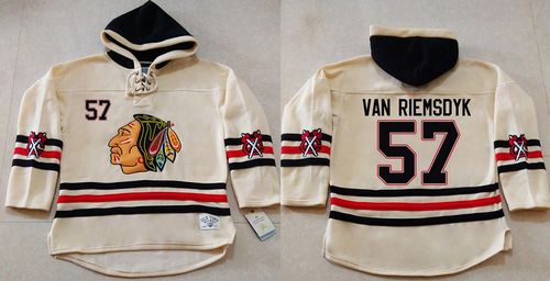 Blackhawks #57 Trevor Van Riemsdyk Cream Heavyweight Pullover Hoodie Stitched NHL Jersey Blackhawks #57 Trevor Van Riemsdyk Cream Heavyweight Pullover Hoodie Stitched NHL Jersey