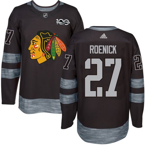 Adidas Blackhawks #27 Jeremy Roenick Black 1917-2017 100th Anniversary Stitched NHL Jersey Adidas Blackhawks #27 Jeremy Roenick Black 1917-2017 100th Anniversary Stitched NHL Jersey
