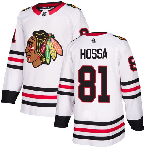 Adidas Blackhawks #81 Marian Hossa White Road Authentic Stitched NHL Jersey Adidas Blackhawks #81 Marian Hossa White Road Authentic Stitched NHL Jersey